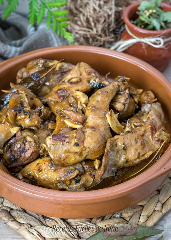 receta de conejo en salmorejo salsa facil