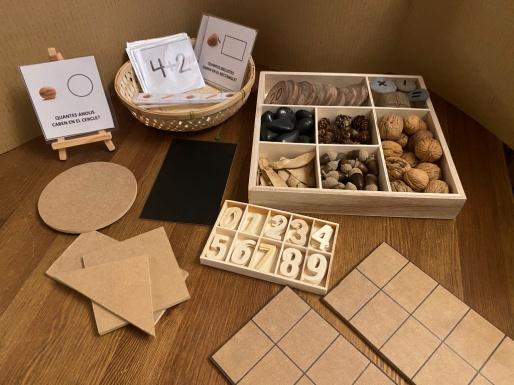 Materailes de madera para lectoescritra y numeros