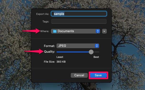 Cómo convertir imágenes WebP a JPG en Mac