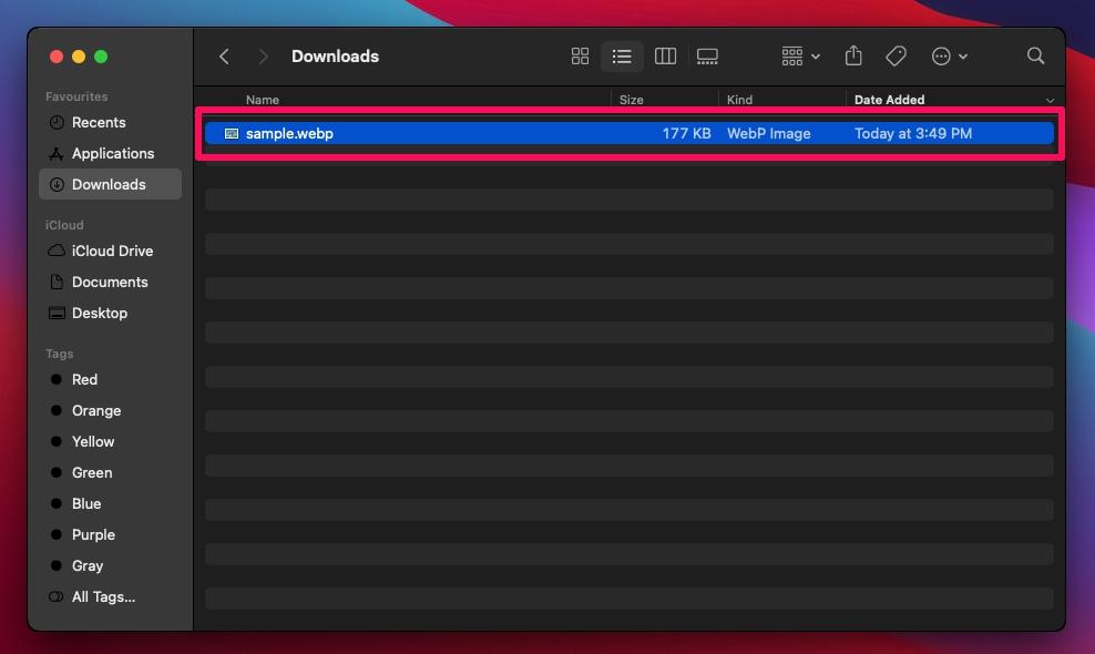 Cómo convertir imágenes WebP a JPG en Mac