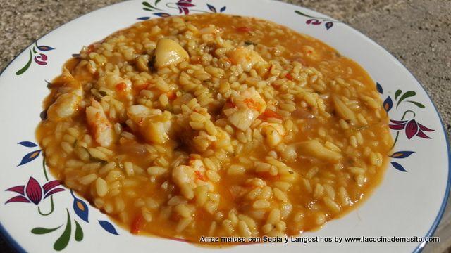 ARROZ MELOSO DE SEPIA Y LANGOSTINOS