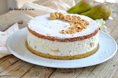 tarta fría de ricotta y peras