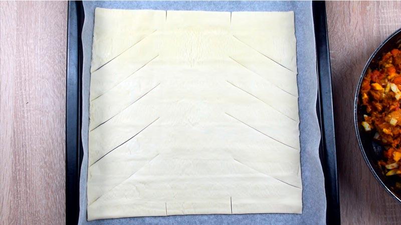 como cortar la masa de hojaldre para la trenza