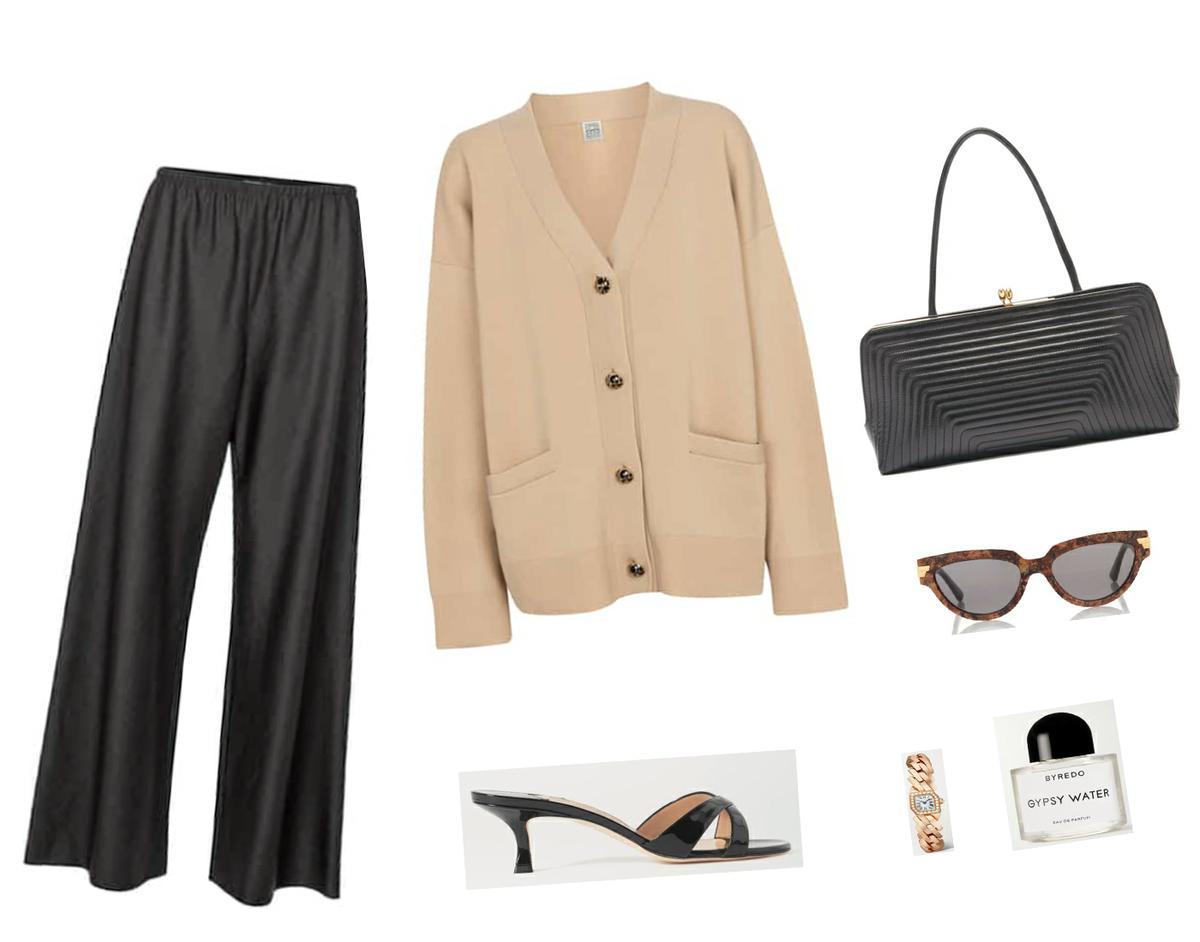 Trini | The Row pants Toteme cardigan