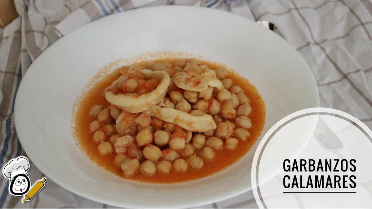 Cómo preparar la receta de garbanzos con calamares en Mambo