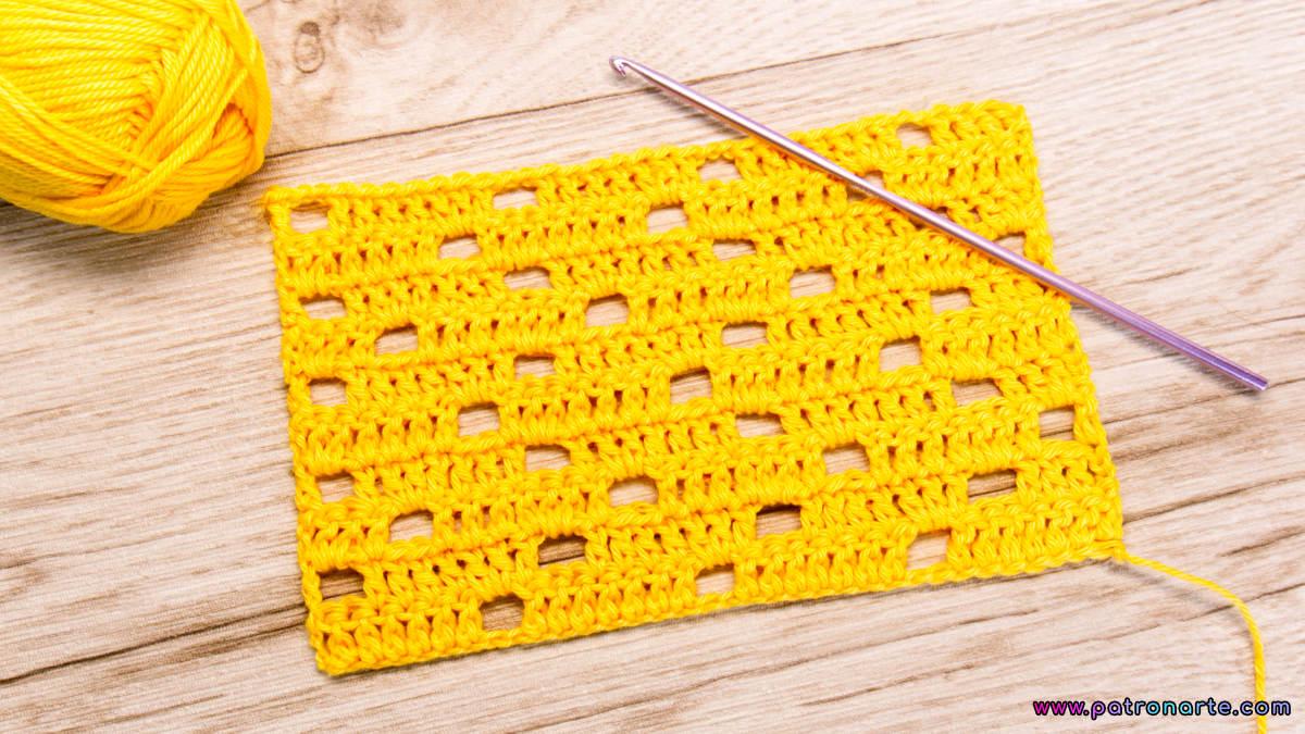 Tutorial Cómo Tejer el Punto Escalera Invertida de Crochet - Ganchillo Paso a Paso