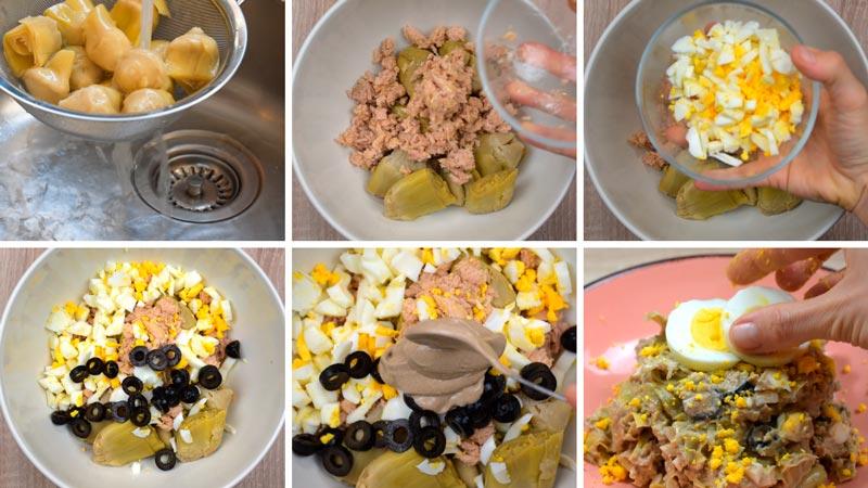 paso a paso ensalada de alcachofas en conserva