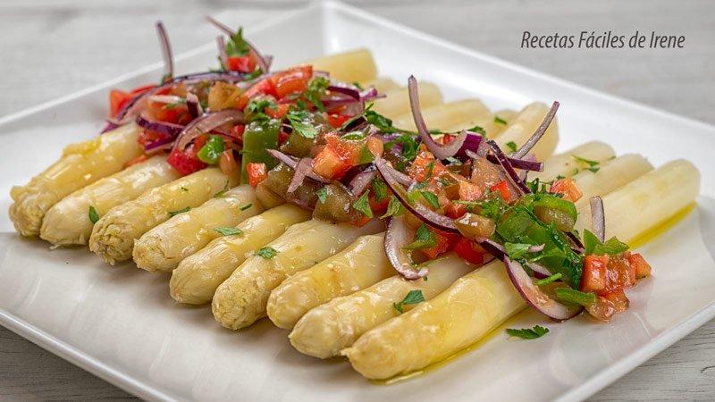 aliño de esparragos blancos en conserva