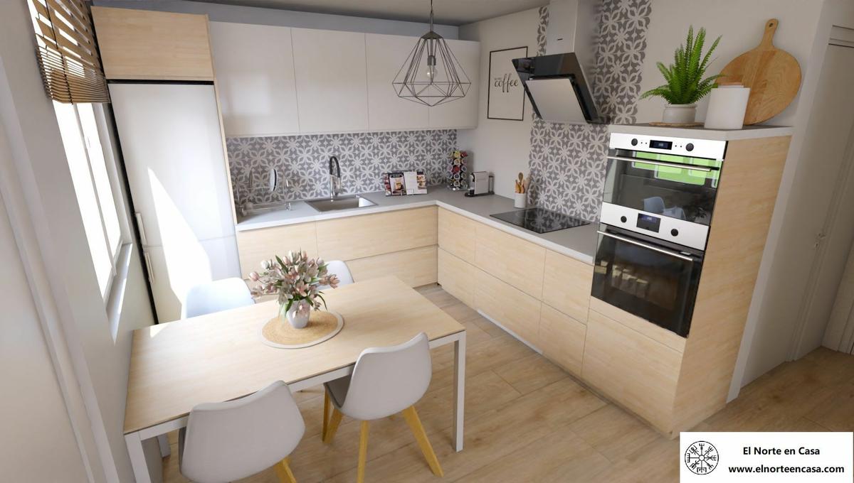 cocina acogedora en casa de estilo escandinavo