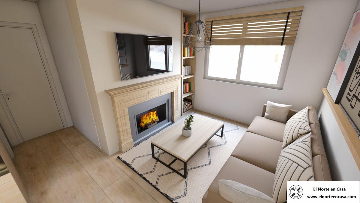 chimenea acogedora casa de estilo escandinavo