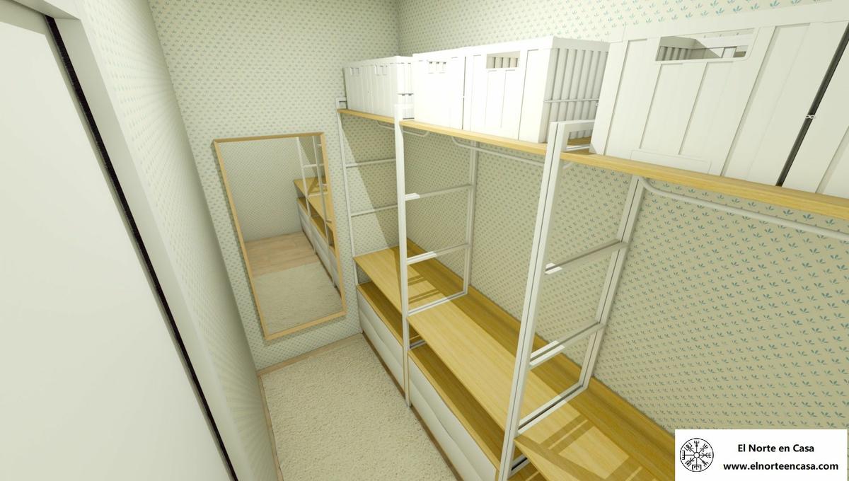 Vestidor abierto de estilo nórdico