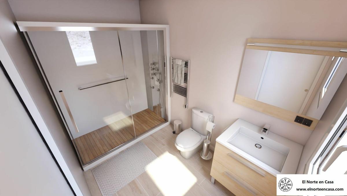 Baño completo de estilo escandinavo