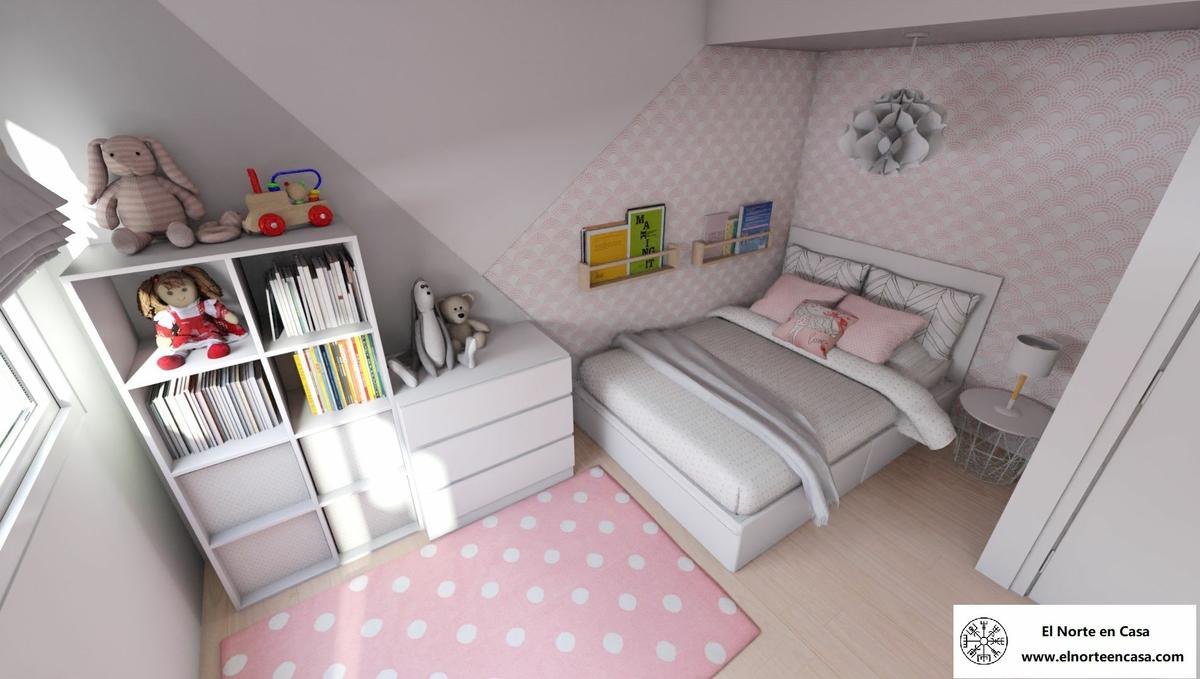 Habitación infantil con cama de matrimonio