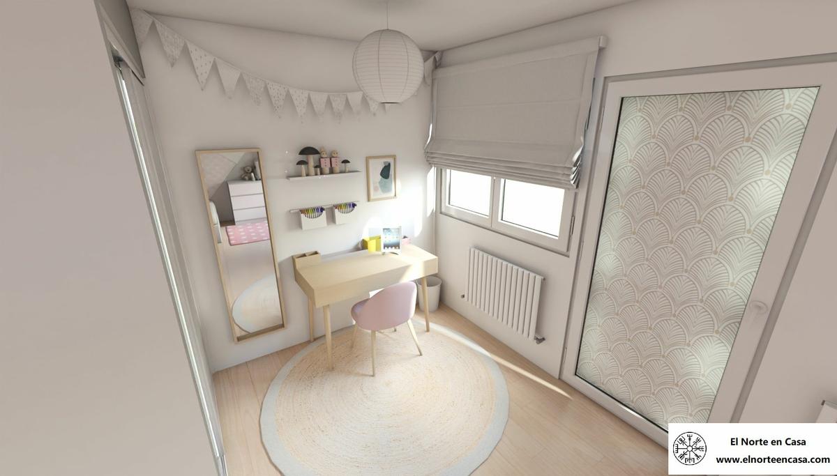 Dormitorio infantil con cama de matrimonio 