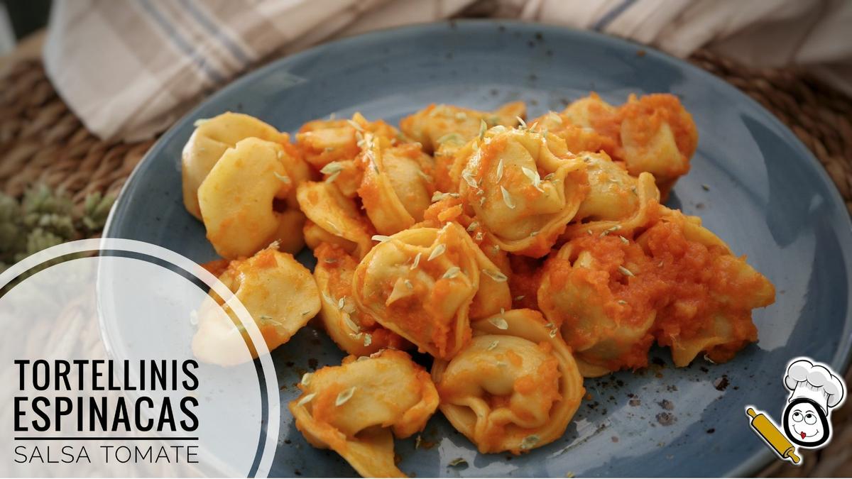 Cómo hacer tortellinis con espinacas con salsa de tomate en Thermomix