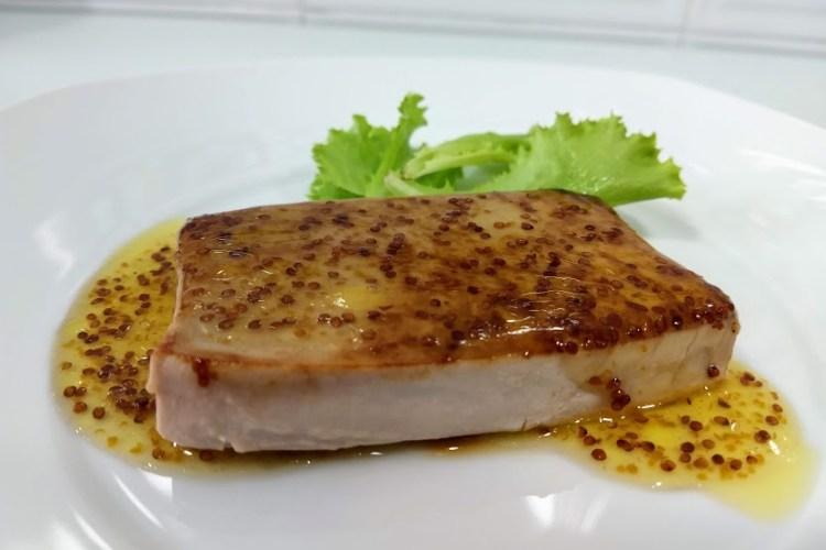 Salmon con mostaza y miel