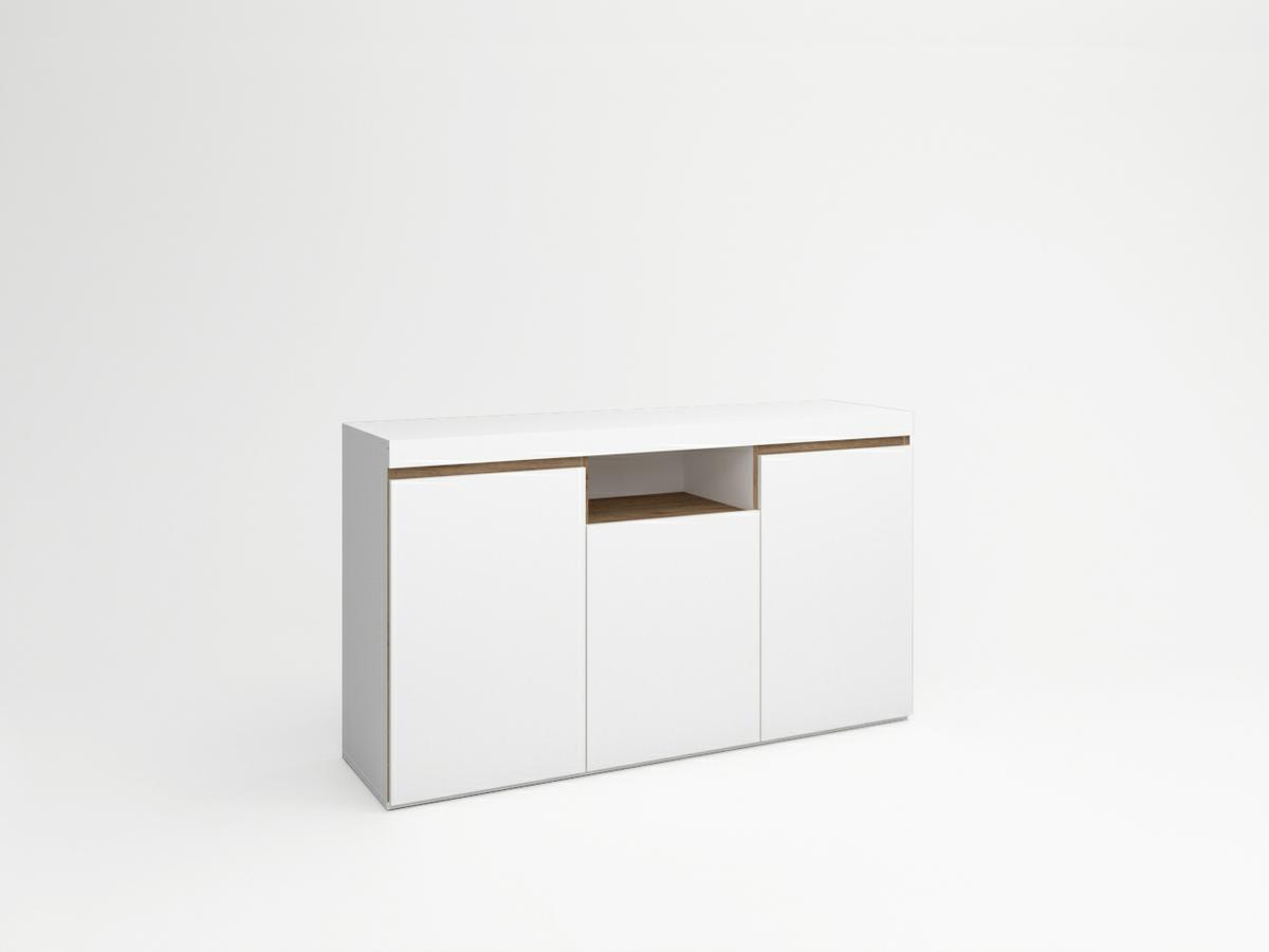 Aparador 3 ptas Eos Blanco Mate / Naturale 140×80.5×39.6cm