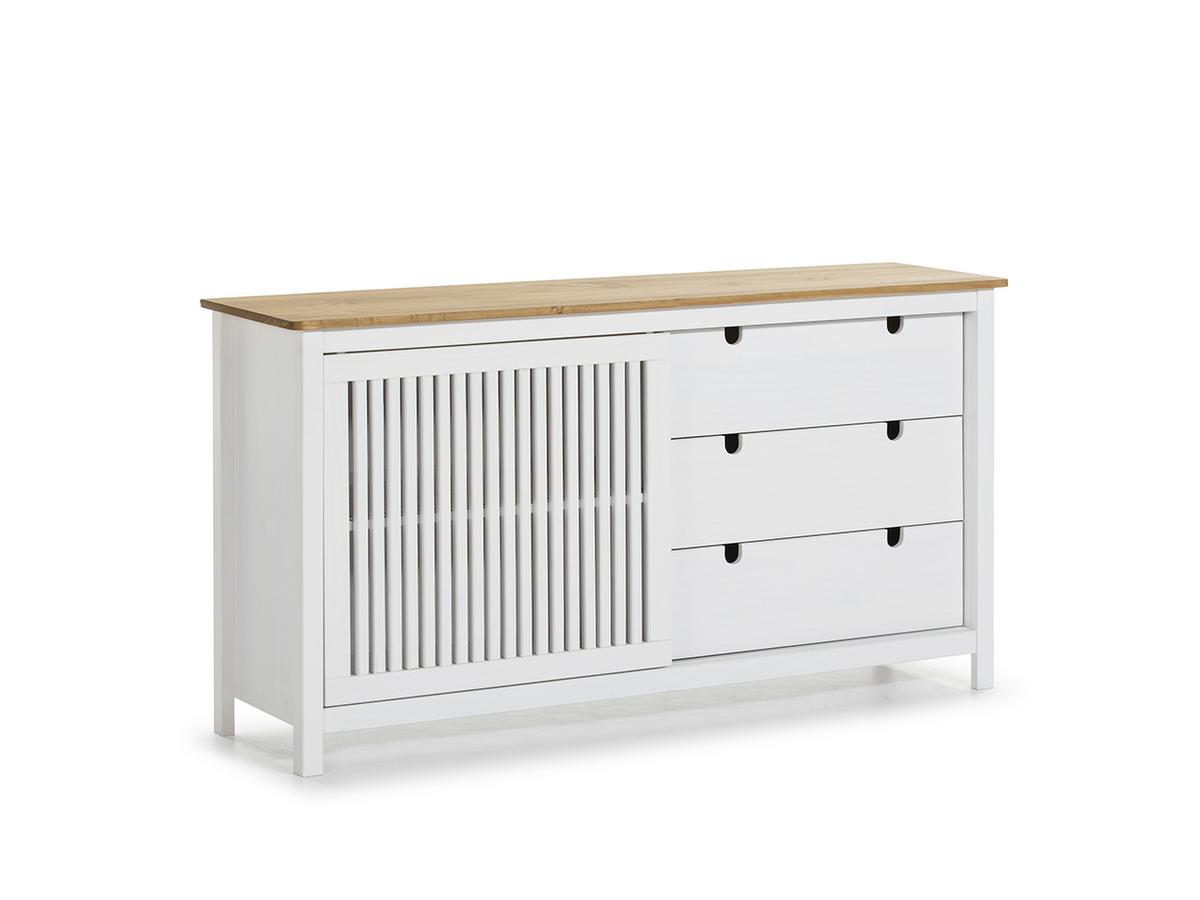 Aparador Kuma Natural/Blanco Pino 40x80x150cm