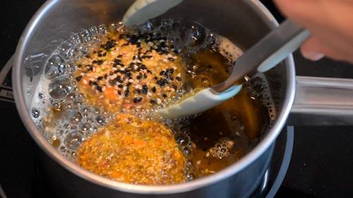 freir el falafel de lentejas