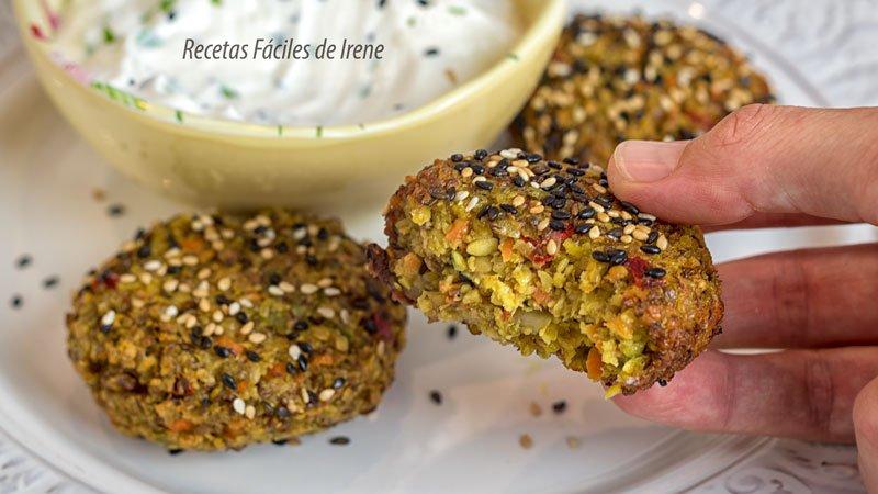 como hacer falafel de lentejas paso a paso con salsa de yogur