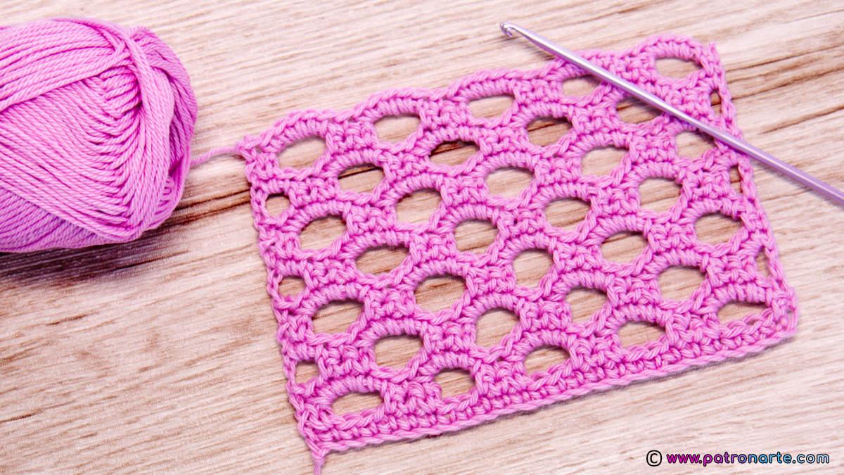 Cómo Tejer el Punto Calado Panal de Crochet - Ganchillo Tutorial Paso a Paso