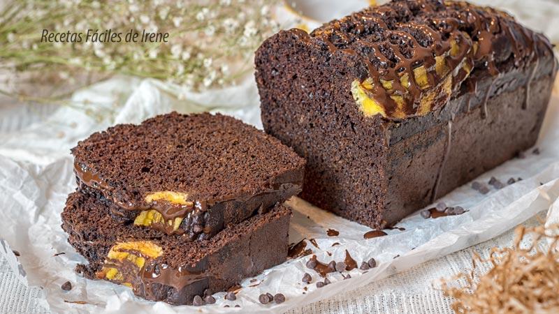 como hacer pan de platano y chocolate saludable sin azucar