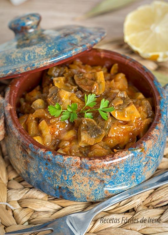 receta de champiñones a la griega paso a paso