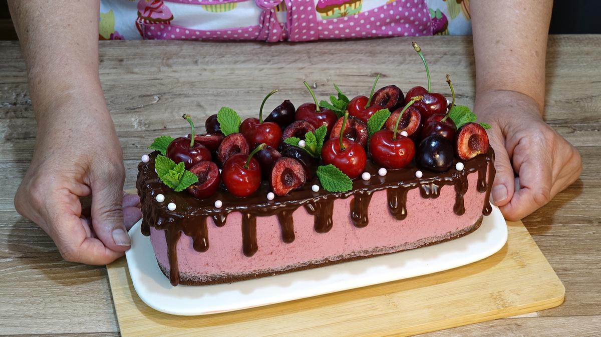 TARTA DE CEREZAS Y CHOCOLATE, RECETA FÁCIL SIN HORNO - Foto 19
