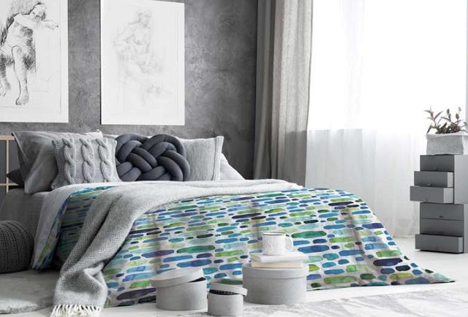 textil para cama adolescentes estilo rayas modernas