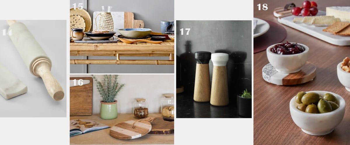 Los objetos de mármol quedan bien en la cocina