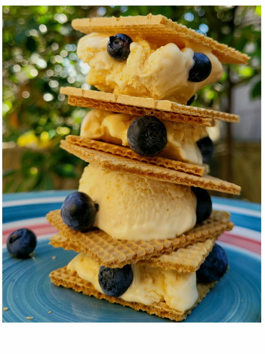 Helado de vainilla mantecado con thermomix