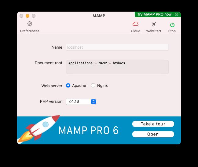 Reiniciar Apache MAMP