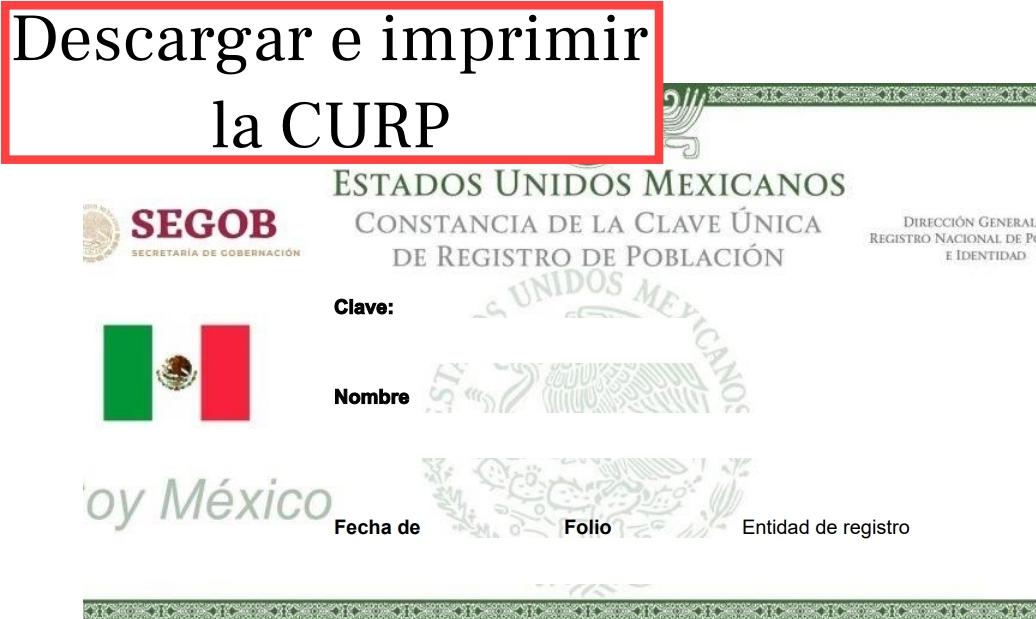 cómo descargar e imprimir la CURP