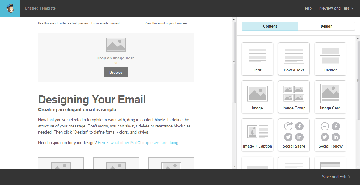 Crear un boletín en Mailchimp