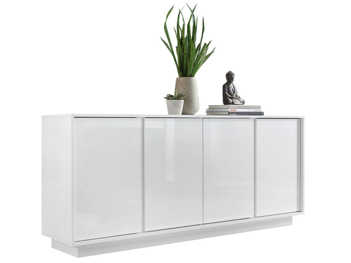 Buffet Lux 4 Puertas Lacado Blanco 180x78x43cm