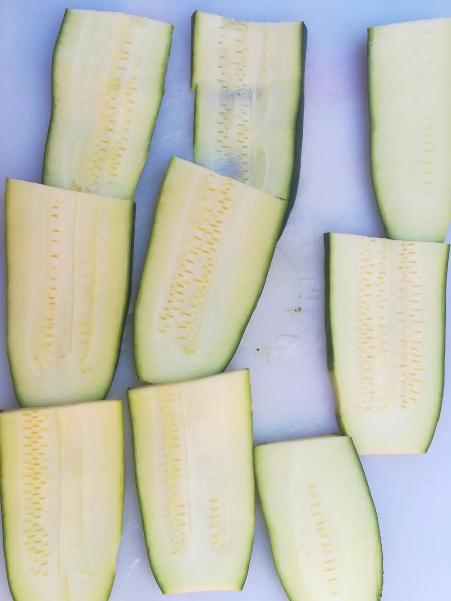 Calabacín filieteado