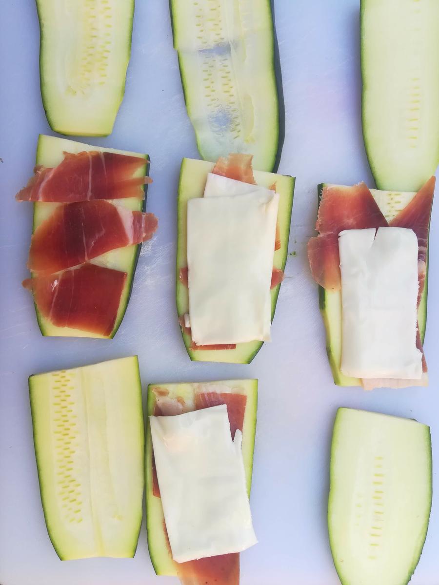 Calabacín con jamón y queso