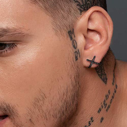 Aretes de plata esterlina para hombres X aretes hombres aretes huggie aretes...