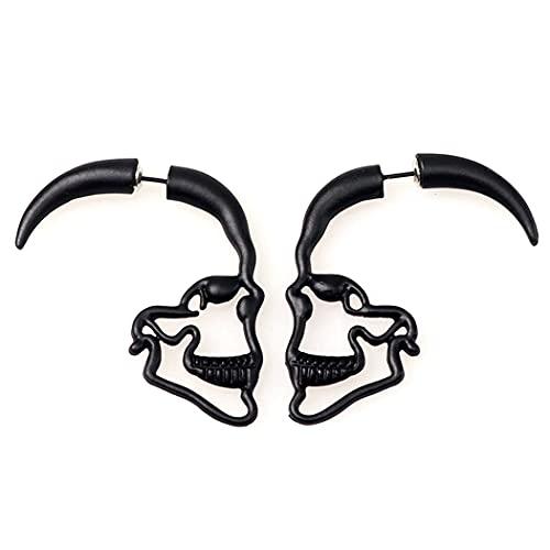 Anjetan Pendientes De Halloween Moda Gótica Cabeza De Esqueleto Decorativo...