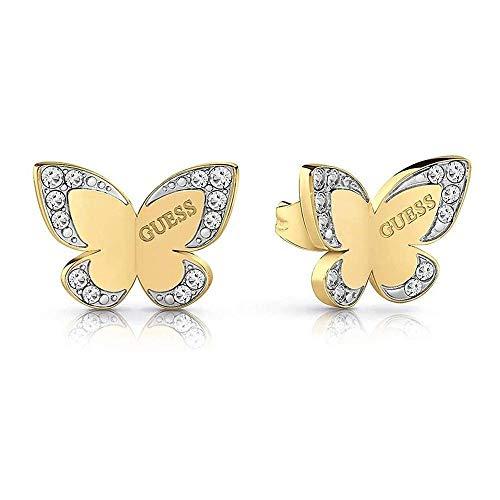 Pendientes Guess Love Butterfly acero inoxidable quirúrgico logo chapados oro...