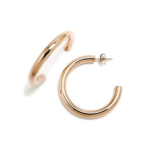 Pendientes Pertegaz colección Criollas 40mm. aros gruesos lisos tono rosado...