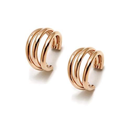 Pendientes Pertegaz colección Criollas 35mm. triple aros gruesos lisos rosados...