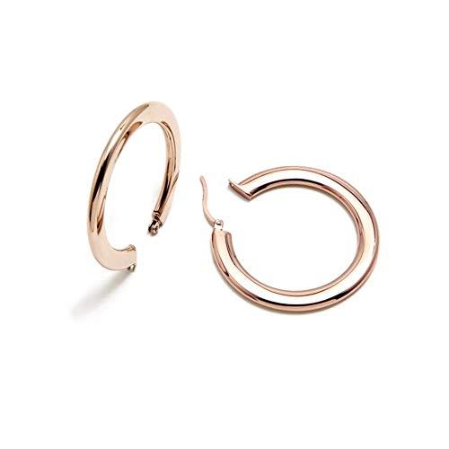 Pendientes Pertegaz colección Criollas 38mm. aros planos lisos tono rosado