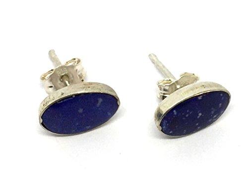 Pendiente Ovalado de Lapislázuli y Plata