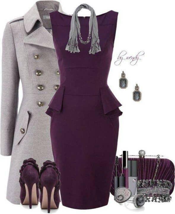 chaqueta combinar vestido para fiesta morado