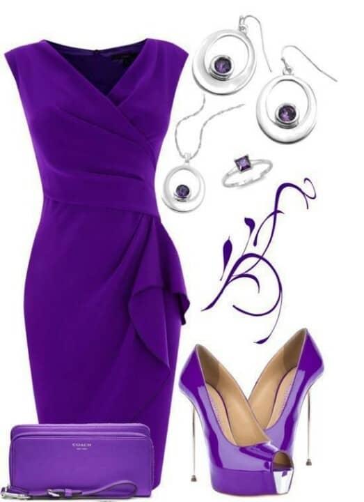 bolso combinar vestido de fiesta morado