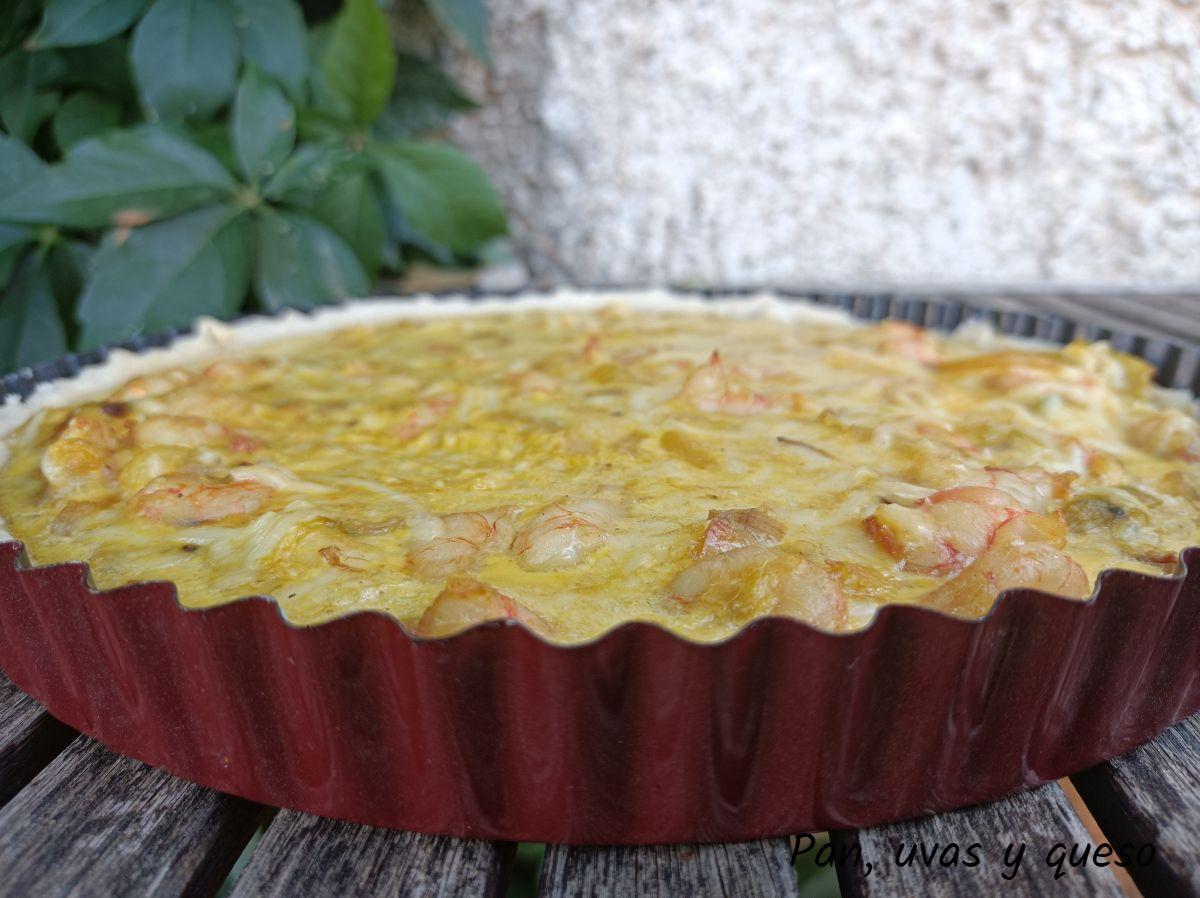 tarta de calabacin - pan uvas y queso