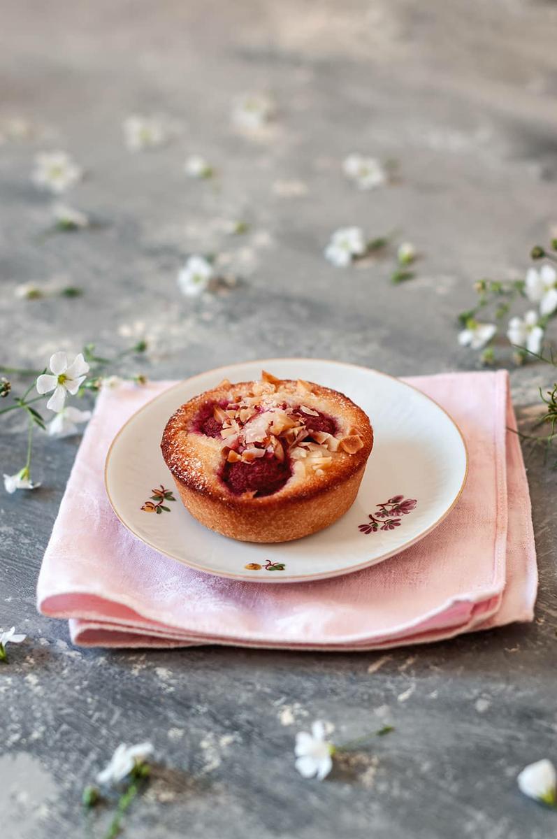 Friands con frambuesas