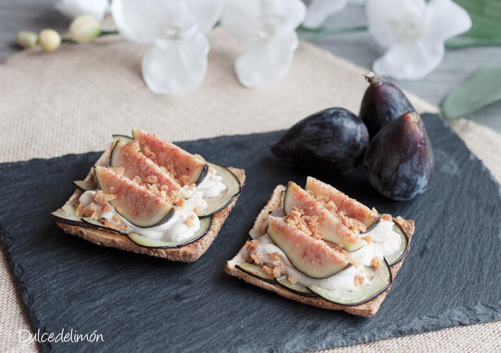 Tosta de Higos, Berenjena y Mousse de Foie
