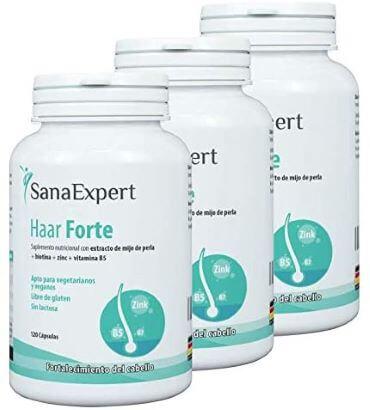 Vitaminas naturales para la caída del pelo de SanaExpert